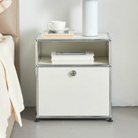 Table de Chevet Modulaire Extensible de Luxe en Acier Inoxydable, Table Basse pour Appartement, Maison, Chambre, Salon, Rangement