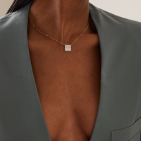 Collier pendentif cube en or jaune massif 18 carats avec diamant de laboratoire 3 carats, collection Héritage, bijoux fins d'investissement, chef-d'œuvre d'atelier