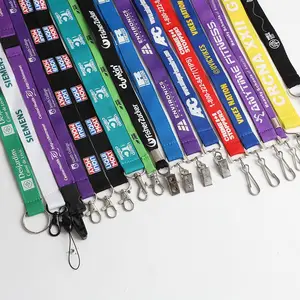 Penjualan laris tali gantungan kunci poliester kustom untuk produsen gantungan kunci grosir tali gantungan kunci putih pribadi