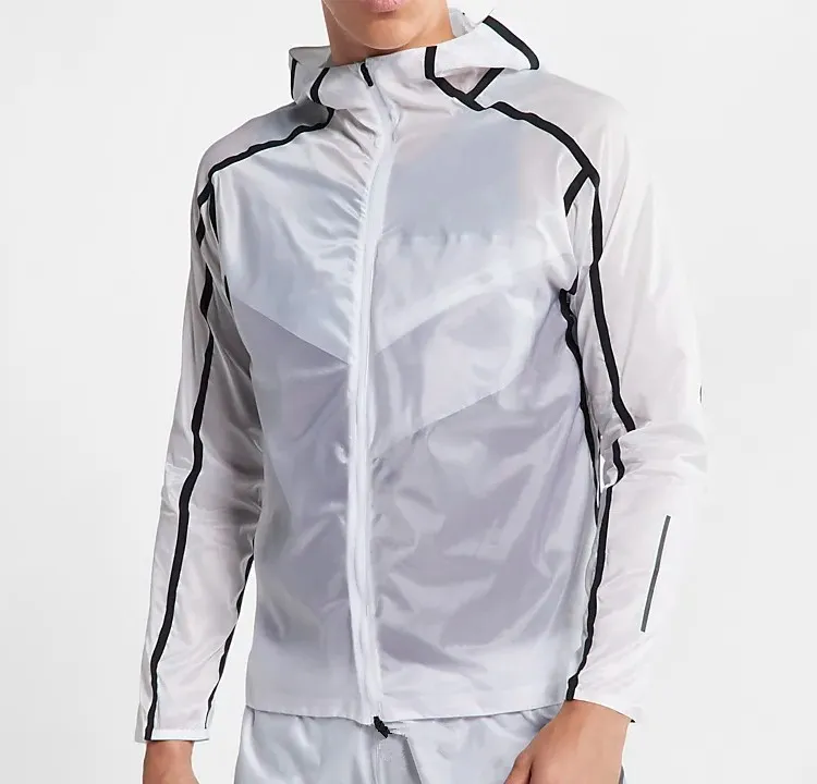 पुरुषों के खेल पहनने बारिश जैकेट नई डिजाइन कस्टम ज़िप के लिए त्वरित सूखी निविड़ अंधकार पॉलिएस्टर windbreaker पतली जैकेट पुरुषों