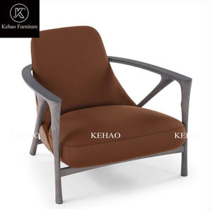 Chaise longue moderne du milieu du siècle en bois massif noir en similicuir <span class=keywords><strong>Fauteuil</strong></span> rembourré au design <span class=keywords><strong>scandinave</strong></span> - Product Image 2