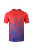 Jersey Bulu Tangkis Custom Motif Daun Biru Royal Sublimasi Cepat Kering Bernapas Pakaian Olahraga Tim Tenis Meja Pasangan