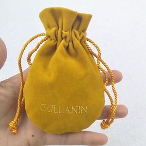 Bolsa de terciopelo personalizada con cordón para pendientes, empaque de joyería de microfibra de gamuza sintética, estuche de exhibición para joyas - Product Image 5