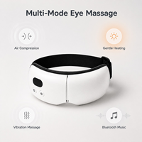 Masseur oculaire chauffant pliable OEM avec compression d'air, vibration, musique Bluetooth, rechargeable par USB