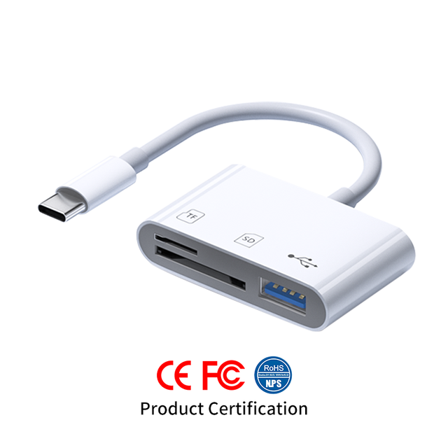 Factory Direct Supply Type C External OTG Card Reader USB 2.0 Port TF SD Card Reader USB Hub USB