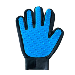 Gants de toilettage pour animaux HCPET, bleu ciel, en caoutchouc et tissu, pour le bain et le massage des chiens et des chats - Product Image 2