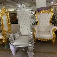로얄 퀸 킹 왕좌 의자 임대 저렴한 신부와 신랑 의자 웨딩 화이트 킹 왕좌 신부 의자