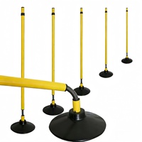 Poteaux d'agilité télescopiques pour l'entraînement au football avec base lestée, équipement d'obstacles pour l'entraînement au slalom de football et de basketball