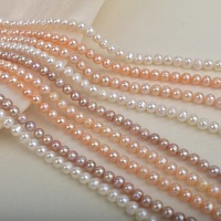 Perles de culture d'eau douce naturelles blanches de forme pomme de terre de 5 à 6 mm pour la fabrication de bijoux en DIY