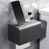 Dispensador de Papel Higiénico Xu Space de Aluminio Gris, Capacidad para 60 Rollos, Sin Perforaciones, Resistente a la Humedad, Sin Clavos, Moderno, Simple, Personalizable, K25, para Baño