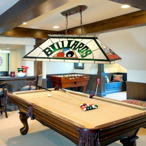 Lustre LED de style Tiffany pour table de billard de 42 pouces, personnalisable, en verre, pour bar, salle à manger, hauteur réglable, commande tactile - Product Image 1