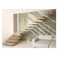 Escalier flottant intérieur sur mesure en bois massif avec marches antidérapantes pour loft, maison et appartement – Vente chaude