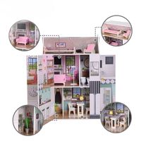 Maison de poupée princesse pour filles, grande villa, maison de jeu en bois, meubles, scène créative, cadeau d'anniversaire