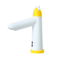 Robinet d'eau automatique sans contact à capteur, en plastique ABS, adapté aux enfants, à un seul trou, chromé, DC3V/AC110-220V