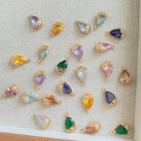 Pendentifs en verre transparent facetté en forme de larme, breloques DIY pour bracelet, boucles d'oreilles, fabrication de bijoux, breloques de mode