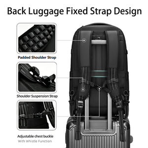 Expandable Anti Theft Auto Compress Trolley Backpack with TSA USB Removabla Air Bag Carry on <strong>Wheel</strong> Built in Pump Vacuum <strong>Rucksack</strong> - Product Image 5