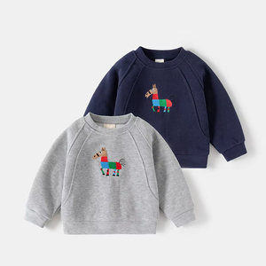 2025 automne décontracté vêtements pour enfants en gros paresseux garçons col rond dessin animé brodé pull ample <span class=keywords><strong>sweat</strong></span> enfants haut - Product Image 1