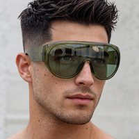 Lunettes de soleil pilote monobloc surdimensionnées 2026 – Grandes lunettes de soleil tendance de luxe avec design coupe-vent pour l'extérieur