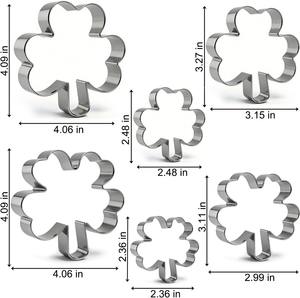 Juego de Cortadores de Galletas Metálicos para el Día de San Patricio, Formas de Tréboles y Tréboles de Cuatro Hojas, Molde de Galletas de Acero Inoxidable - Product Image 6
