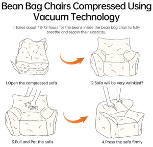2025大人と10代用のモダンな大型フェイクファービーンバッグカウチ快適な読書椅子リビングルームまたはホテル用フットスツール付き - Product Image 6