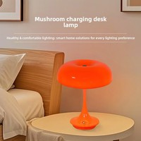 Lampe de table champignon moderne rechargeable, sans fil, à intensité variable, fonctionnant sur batterie, en ABS, avec commande tactile, pour la décoration de chambre et de salon