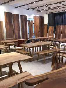 Plus de design en vente de qualité supérieure Design unique Forme naturelle Dessus de table Chêne Noyer Bois massif <span class=keywords><strong>Live</strong></span> <span class=keywords><strong>Edge</strong></span> Table à manger Dalle de bois - Product Image 5