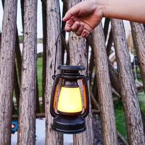 <span class=keywords><strong>Lanterne</strong></span> <span class=keywords><strong>Vintage</strong></span> LED de Camping, Lampe Suspendue d'Extérieur à Flamme Scintillante, Lanternes Rétro - Product Image 2