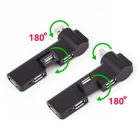 Hub USB 2.0 rotatif à 4 ports, mini adaptateur répartiteur USB flexible, extension USB pour ordinateur portable