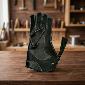 Premium Leather Falconry-Gloves One-Size Black Durable-<b>Outdoor</b> Hunting-Equipment Solid-Color All Seasons Arabic-Style <b>Outdoor</b> - Product Image 3