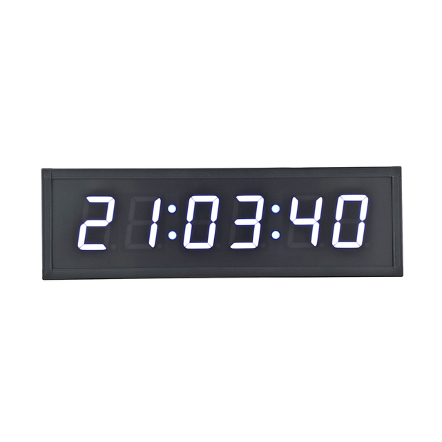 GPS Synchronized LED Digital Wall Clock Large Display Time Date Auto Time Sync Metal Construction Square Design AC/POE Powered