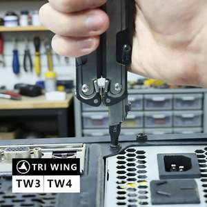 Kit de 2 embouts de sécurité avec tournevis <span class=keywords><strong>Triwing</strong></span> - embouts TW3/TW4, embouts de tournevis plats à double extrémité de remplacement, acier S2 - Product Image 4