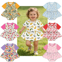 Combinaison jupe à manches courtes d'été de haute qualité pour petites filles, barboteuse jupe confortable et tendance pour bébés et enfants
