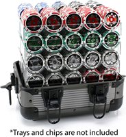 Étui de transport pour jetons de poker en aluminium gris de luxe, 1000 pièces, vide - Personnalisable OEM/ODM ultime