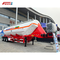 Truk Tangki Semen 3 As 60 Ton Langsung dari Pabrik, Semi Trailer Pengangkut Bubuk Kering, Tahan Lama untuk Transportasi Semen & Fly Ash