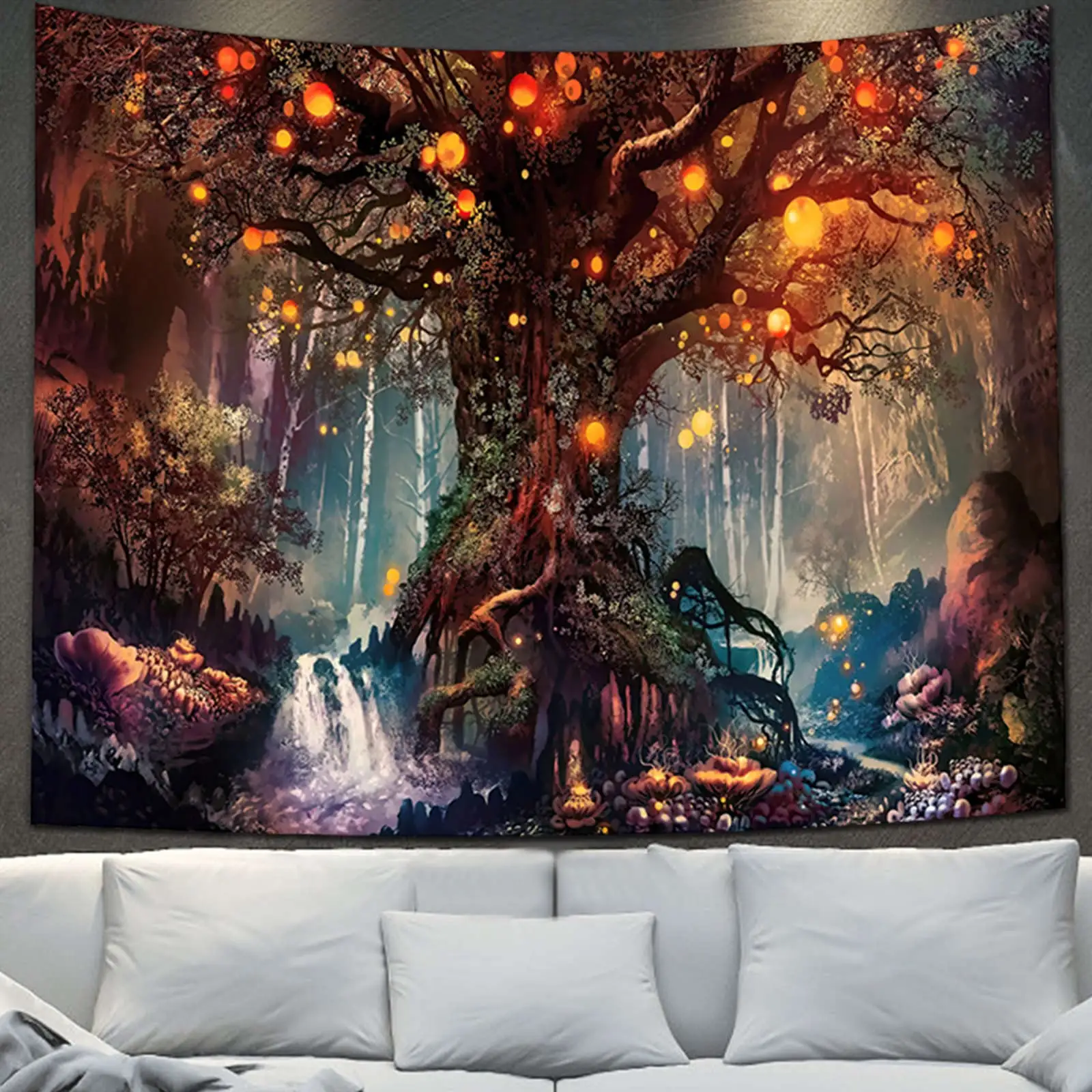 Fantasy Forest Tree of Life Tapestry Landscape Tapestries Nature Plant Trippy Tapestry