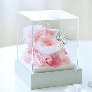 Arrangement <span class=keywords><strong>de</strong></span> fleurs éternelles Austin <span class=keywords><strong>Rose</strong></span> dans une boîte en acrylique, composition <span class=keywords><strong>florale</strong></span> mixte, <span class=keywords><strong>rose</strong></span> éternelle, hortensia, décoration d'intérieur, cadeau <span class=keywords><strong>de</strong></span> mariage - Product Image 5