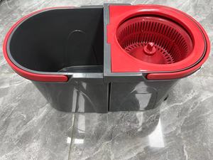 Carcaticz Màu Đỏ màu xám 360 xoay lau xô đặt microfiber mops bánh xe Rửa Xe Làm sạch xô - Product Image 5