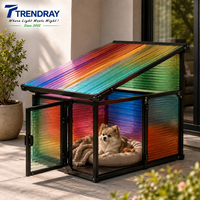 Panneau en polycarbonate PC à double paroi creuse anti-UV, imperméable, coloré, pour jardin, enclos pour animaux de compagnie, chien, chat, construction