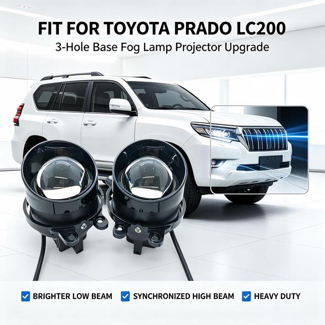 3 Inch Bi-LED Fog Light Projector Lens 60W Plug and Play Fog Lamp for Toyota Prado LC150 High Low Beam