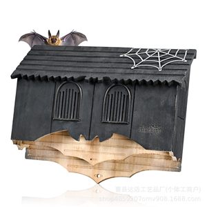 Casa de madera para murciélagos de 3 habitaciones, resistente a la intemperie, para exteriores, control de insectos, hábitat para murciélagos, decoración de patio. - Product Image 3