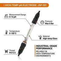 Électrode pH industrielle haute température JSP-101, capteur pH 0-14, 100 ° Barre de pression C 6 pour chaudière et eau de process
