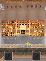 Armoire à vin de luxe moderne en métal doré avec design écologique pour bar à domicile et salle à manger