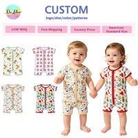 Combinaisons pour bébé en bambou côtelé à prix réduit, pyjamas d'été pour enfants à motifs, vente en gros