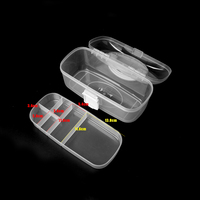 Boîte de rangement pour artisanat à 2 niveaux, moulée par injection, détachable, en plastique transparent, pour outils d'art, couture, maquillage, avec poignée