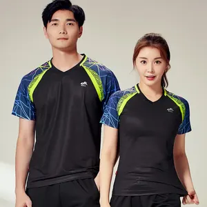 Черная простая теннисная форма для тренировок спортивная футболка с логотипом на заказ спортивная одежда быстросохнущая теннисная майка для бадминтона тренировочная майка
