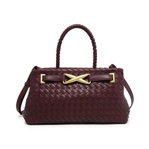 Bolso Tote de Moda Impermeable de PU Tejido Suave para <span class=keywords><strong>Mujer</strong></span>, Bolso de Mano con Asa Superior Trenzada, Bolso Bandolera Elegante - Product Image 1