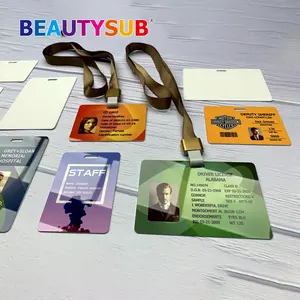 BEAUTYSUB 1.3mm HD 광택 흰색 양면 승화 알루미늄 ID 카드 고품질 금속 사용자 정의 카드 열전달 인쇄