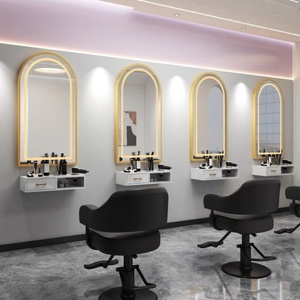 ตู้กระจกในร้านทำผม กระจกแต่งหน้าในร้านเสริมสวย - Product Image 2