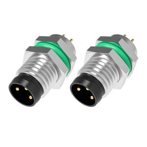 Conector Circular M8 de Montaje en Panel, Receptáculo de Latón con Contactos Chapados en Oro, IP67/IP68 Impermeable, 3 Pines Macho, Montaje Trasero - Product Image 6