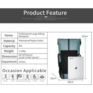 กระเป๋าเป้สะพายหลังเดินป่า50L 40L น้ำหนักเบา, กระเป๋าเป้สะพายหลังน้ำหนักเบา X-PAC อัพเกรดมีกรอบภายใน - Product Image 6